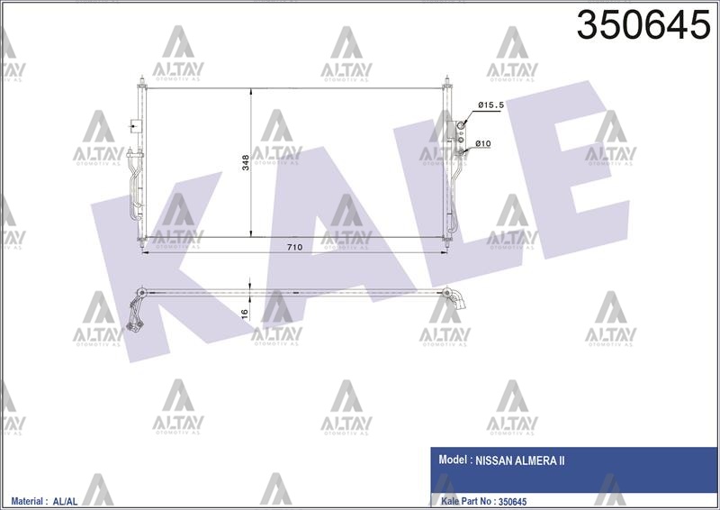 Nissan Almera Klima Radyatörü 2000- Radyatör . OEM 2765095F0B